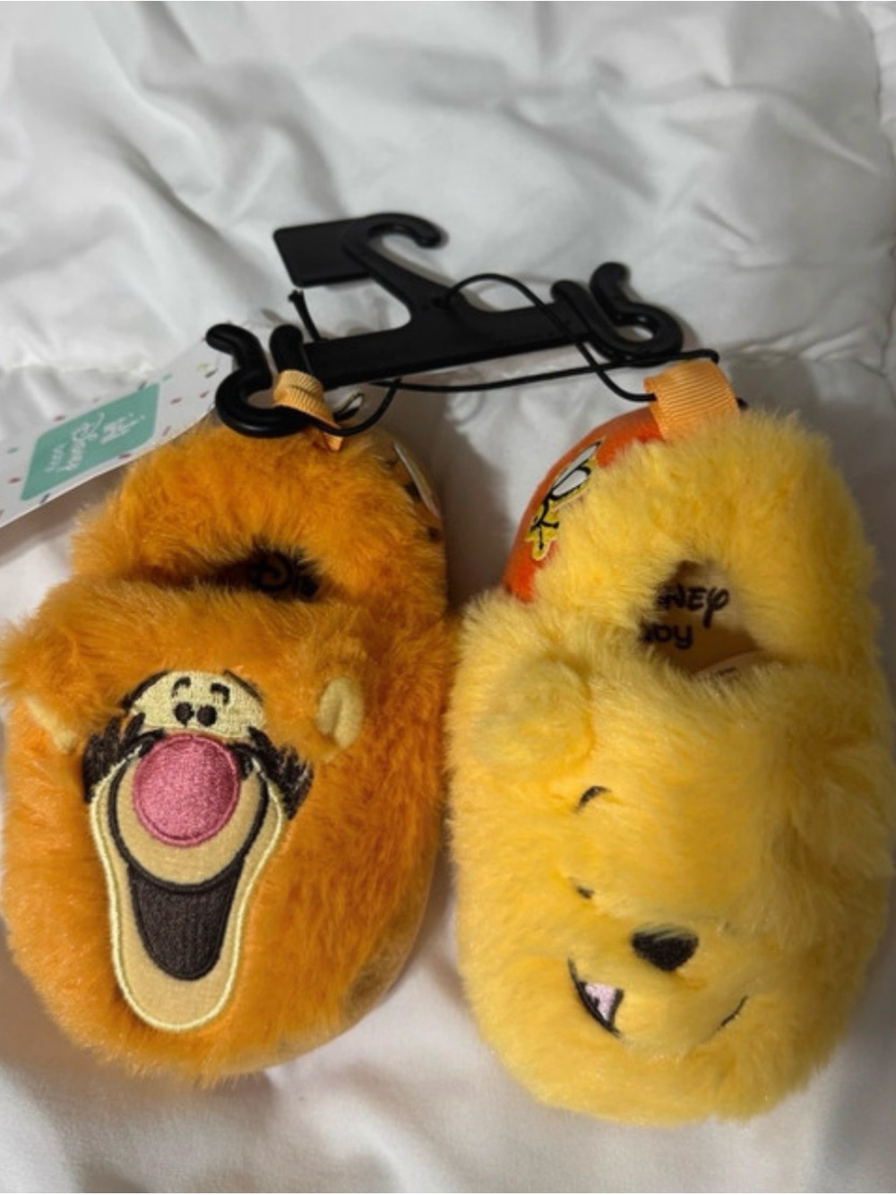 Disney Yellow & Orange Plush Baby Slippers - Winnie the Pooh/Tigger